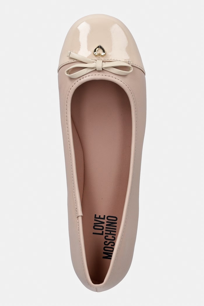 Love Moschino balerini de piele bej JA11151G1OIE160A