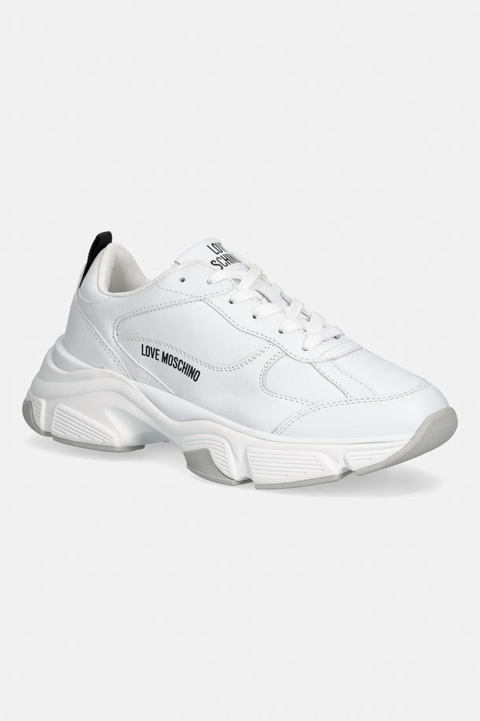 Love Moschino sneakersy skórzane pozostałe biały JA15246G1OIA0100