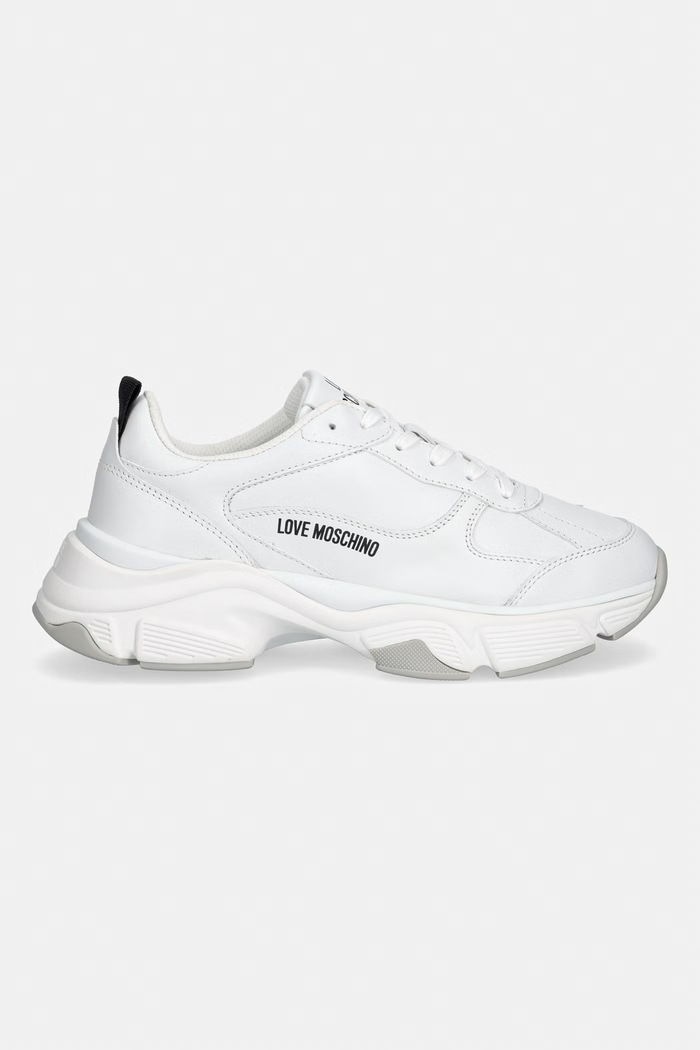 Love Moschino sneakersy skórzane JA15246G1OIA0100 biały SS26