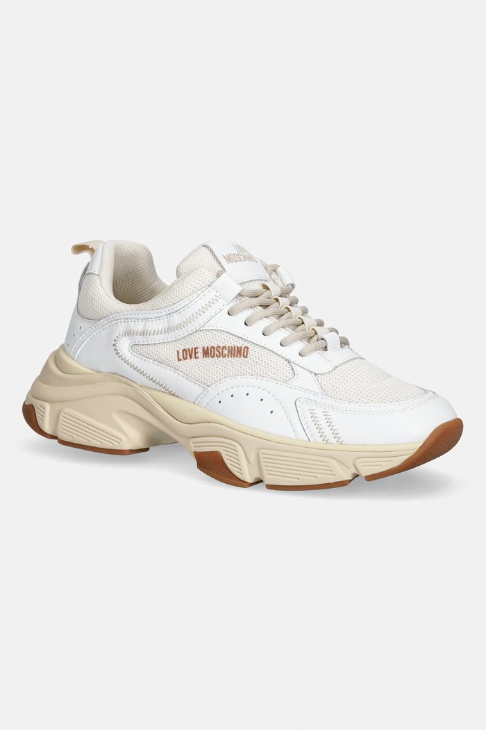Love Moschino sneakers pelle fiore bianco JA15426G1OIQ411A