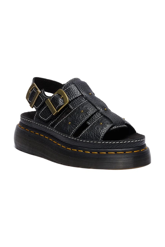Dr. Martens sandały na platformie damskie skórzane Wrenlie DM42337001 czarny SS26