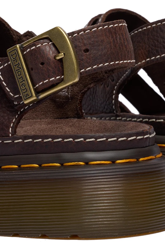 Dr. Martens sandały na platformie damskie skórzane Wrenlie DM42339200 brązowy