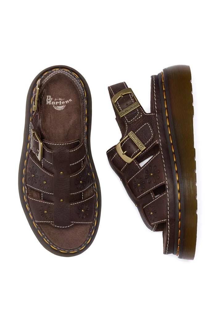 Dr. Martens sandały na platformie damskie skórzane Wrenlie DM42339200