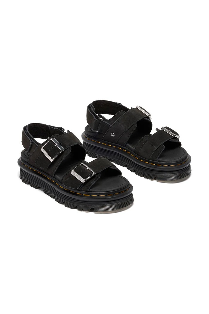 Dr. Martens ZebZag Sandal sandały na platformie damskie zamszowe DM42689001 czarny SS26