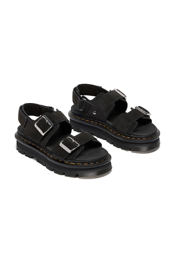 Dr. Martens ZebZag Sandal sandały na platformie damskie zamszowe DM42689001 czarny SS26