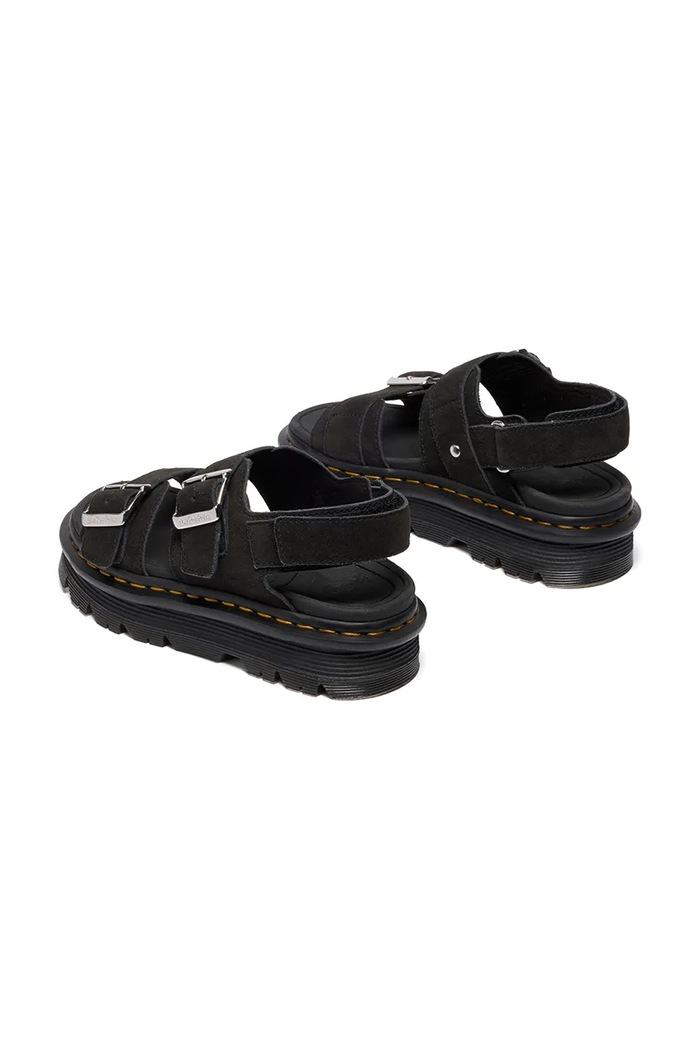 Obuwie Dr. Martens ZebZag Sandal sandały na platformie damskie zamszowe DM42689001 czarny
