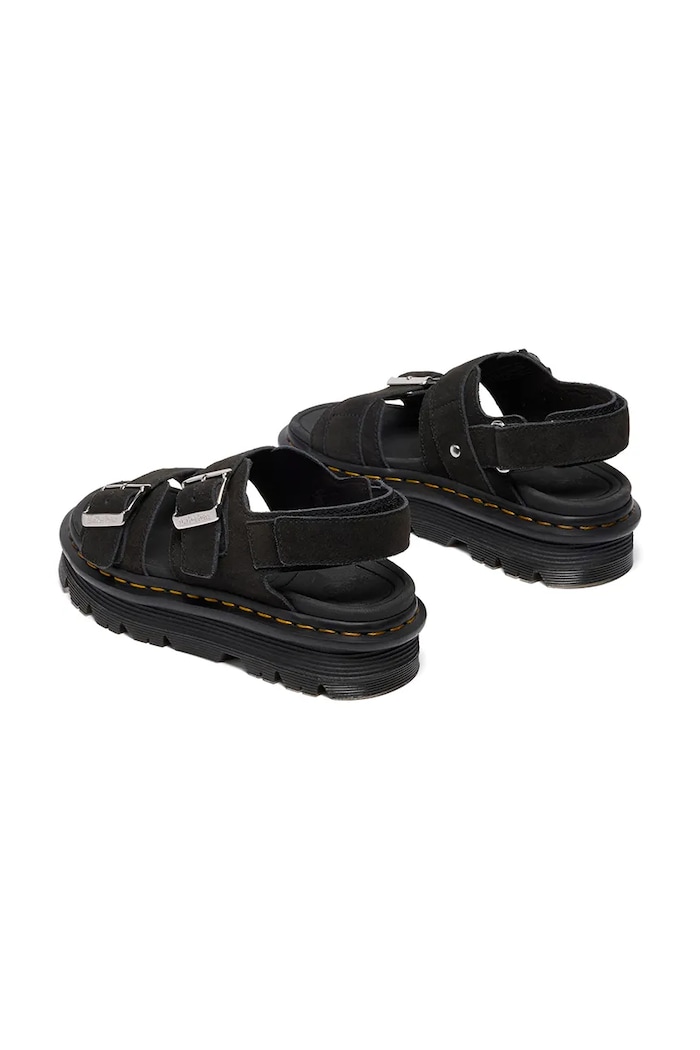 Obuwie Dr. Martens ZebZag Sandal sandały na platformie damskie zamszowe DM42689001 czarny