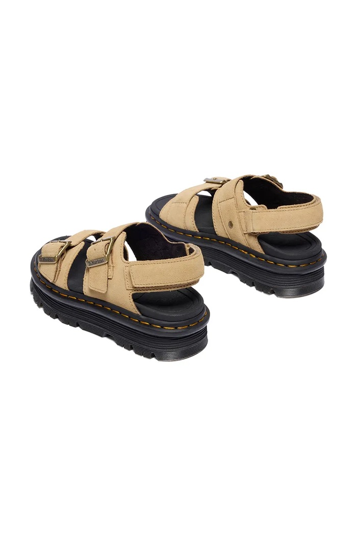Obuv Dr. Martens sandále na platforme dámske semišové ZebZag Sandal DM42689200 béžová