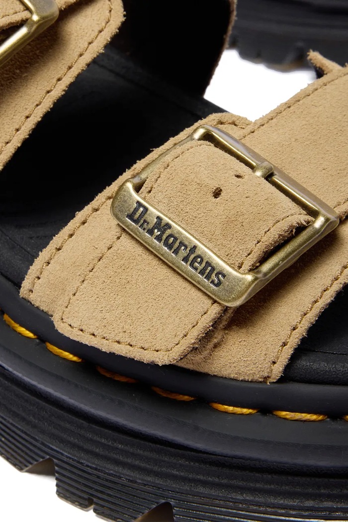 Dr. Martens sandále na platforme dámske semišové ZebZag Sandal DM42689200 béžová