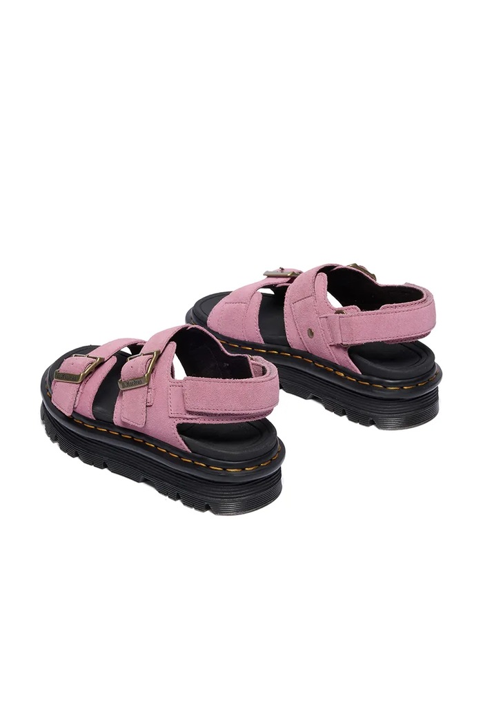 Încălțăminte Dr. Martens sandale cu platformă pentru femei, din piele întoarsă ZebZag Sandal DM42689650 roz