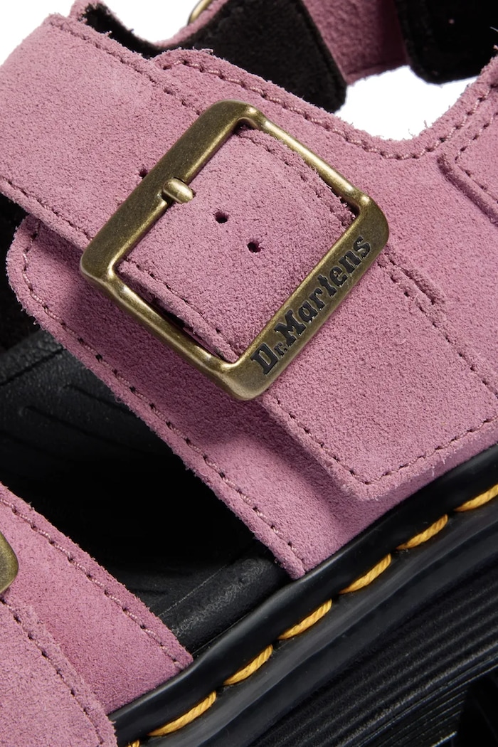 Dr. Martens sandale cu platformă pentru femei, din piele întoarsă ZebZag Sandal DM42689650 roz