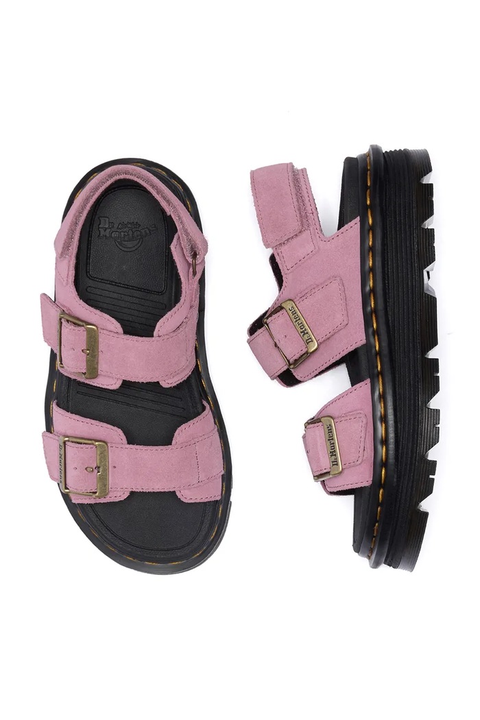 Dr. Martens sandale cu platformă pentru femei, din piele întoarsă ZebZag Sandal DM42689650