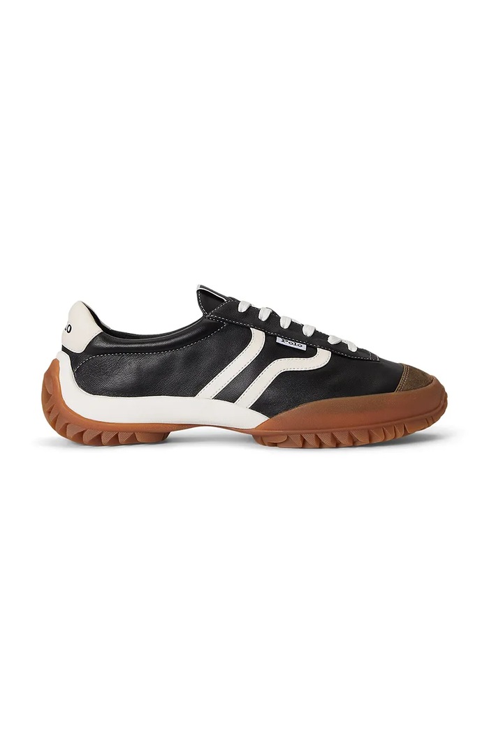 Polo Ralph Lauren NAPPA LEATHER-TREAD sneakersy sportowe damskie skórzane czarny 804P04925002