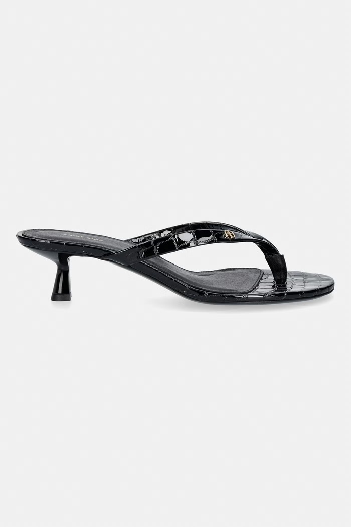 Anine Bing NOELLE THONG HEELS EMBOSSED BLACK Japanese women's leather A.14.11931.BLK1 black SS26