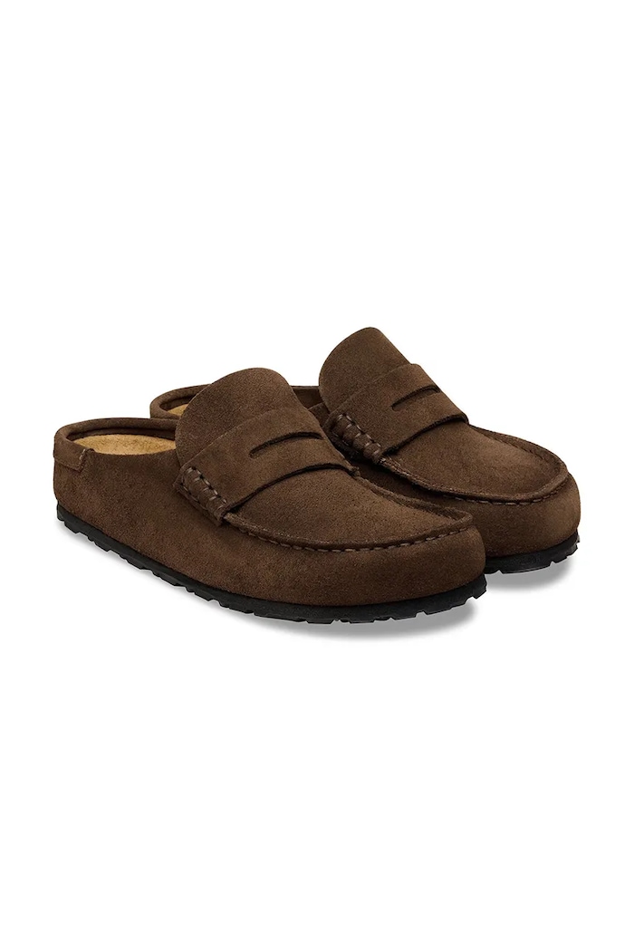 Boty Semišové pantofle Birkenstock Naples 1031701 hnědá