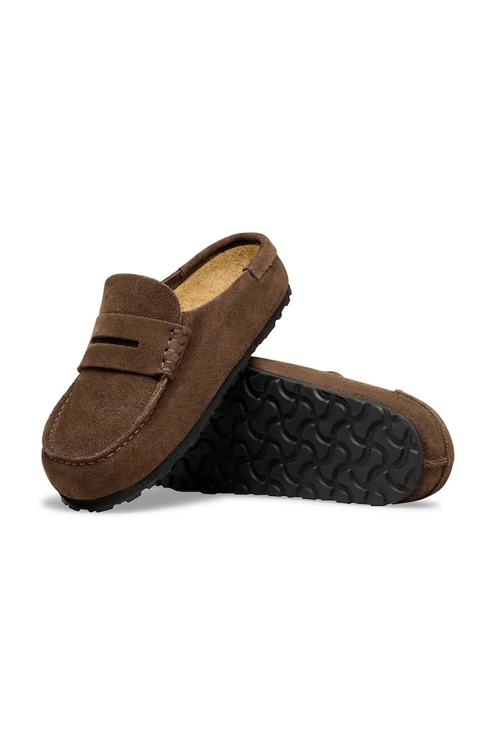 Semišové pantofle Birkenstock Naples 1031701 hnědá