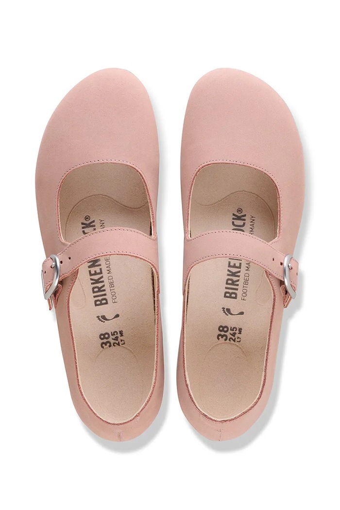 Birkenstock Santa Clarita балетки нубуковые розовый 1031550