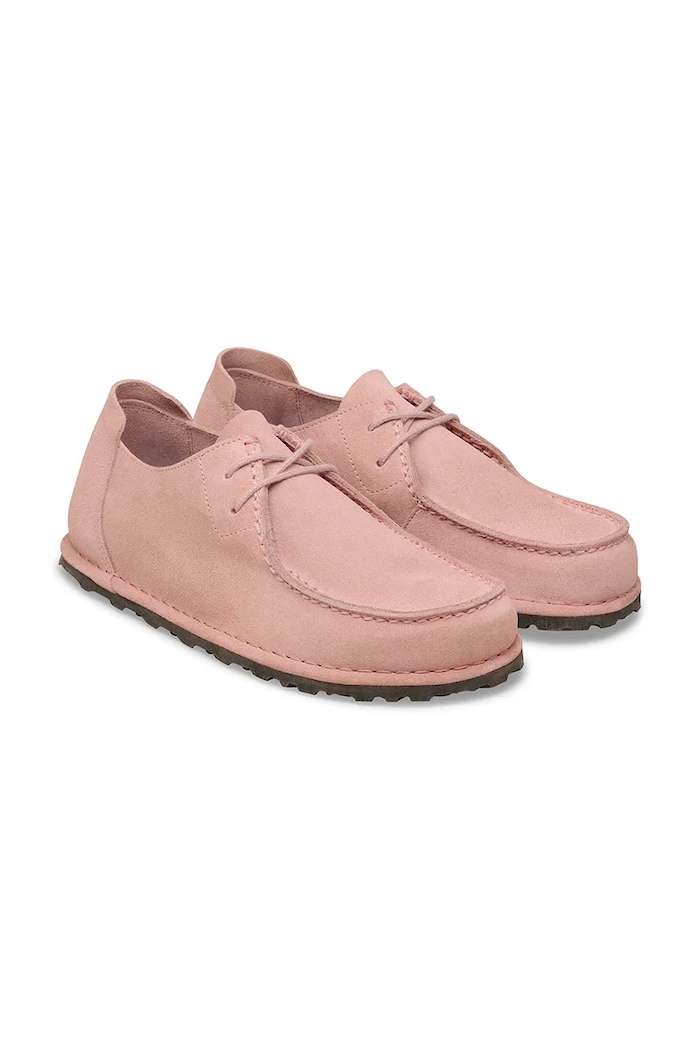 Shoes Birkenstock Utti Lace Shoes flat heeled women's suede 1031568 pink
