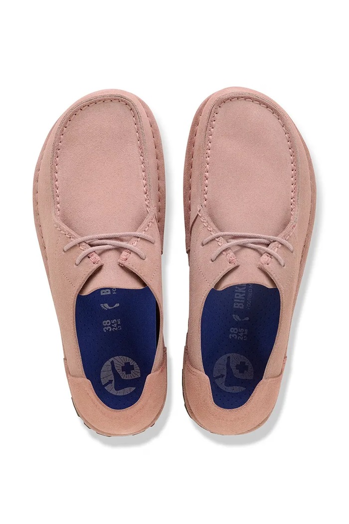 Birkenstock Utti Lace Shoes flat heeled women's suede pink 1031568