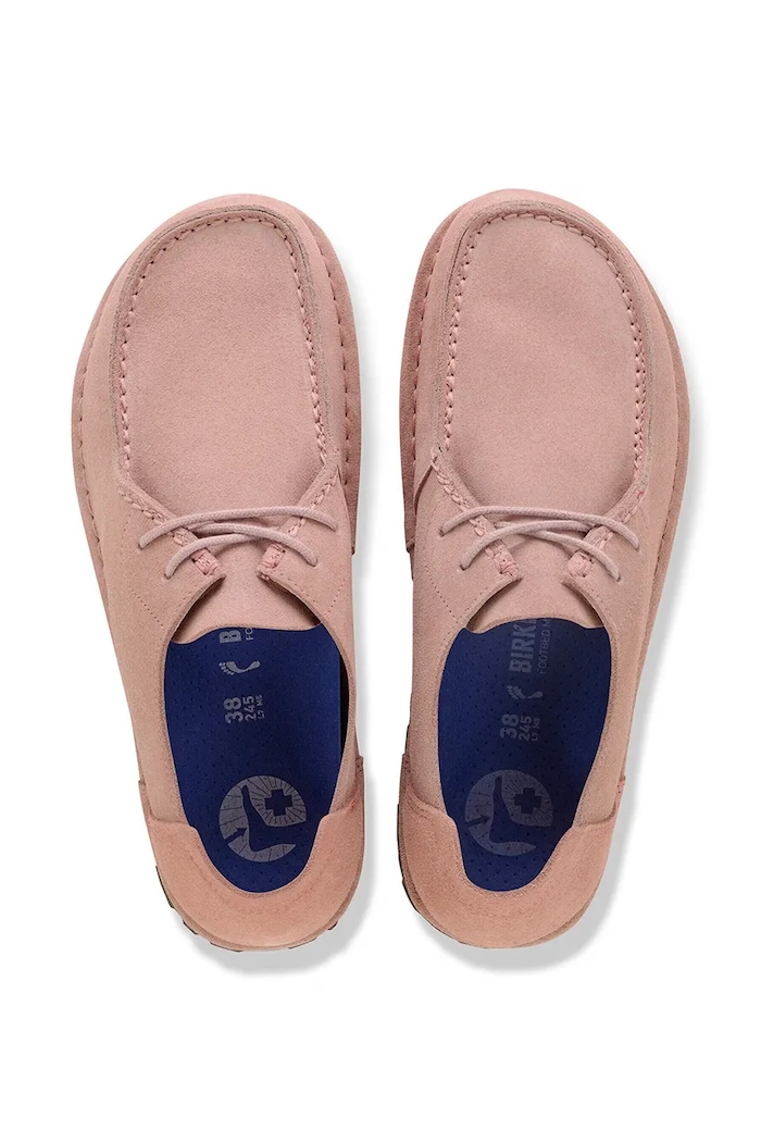 Birkenstock Utti Lace Shoes flat heeled women's suede pink 1031568