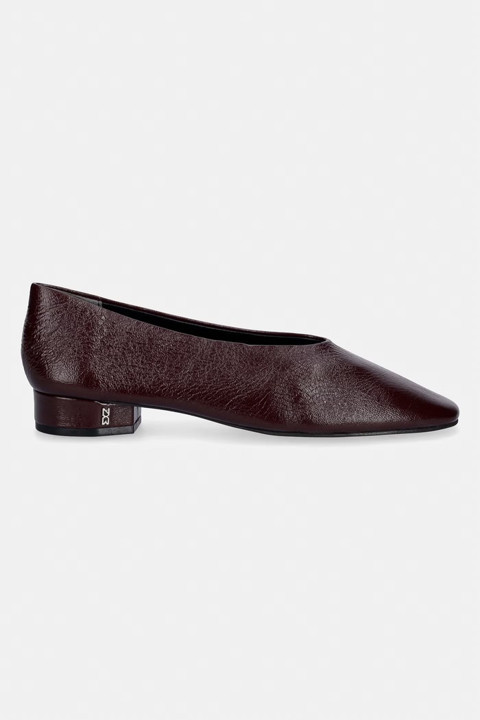 Kožené balerínky Nokwol Art Art.Burgundy.Leather burgundské SS26