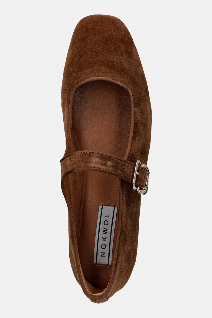 Nokwol baleriny zamszowe Masa brązowy Masa.Chestnut.Suede