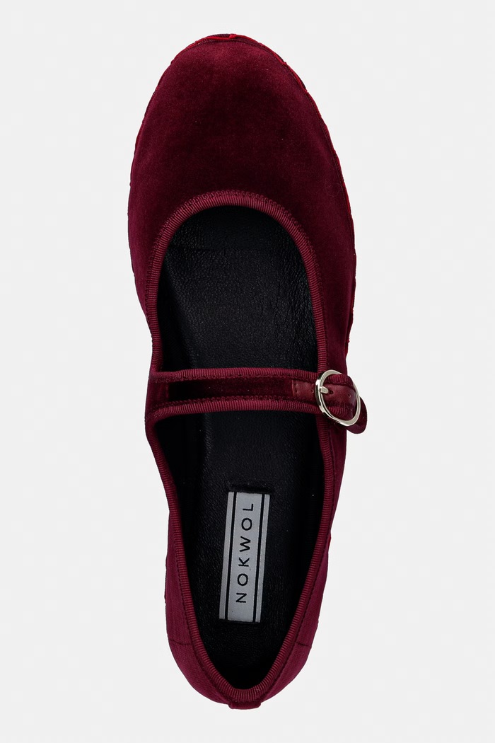 Nokwol baleriny welurowe Mel bordowy Mel.Burgundy.Velvet