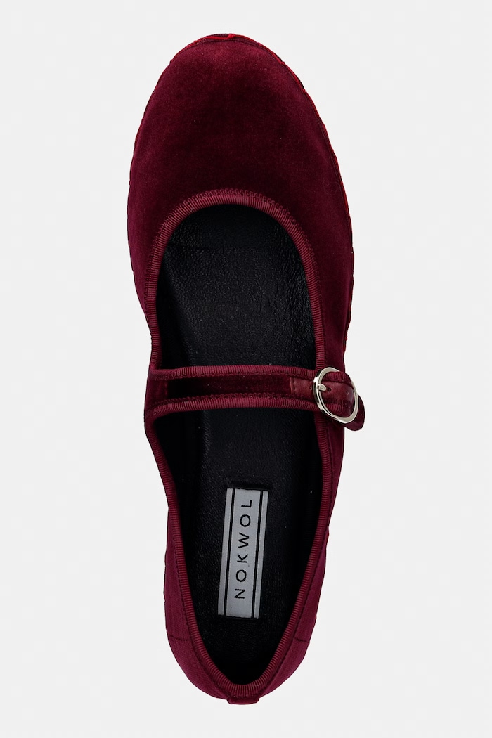 Nokwol baleriny welurowe Mel bordowy Mel.Burgundy.Velvet