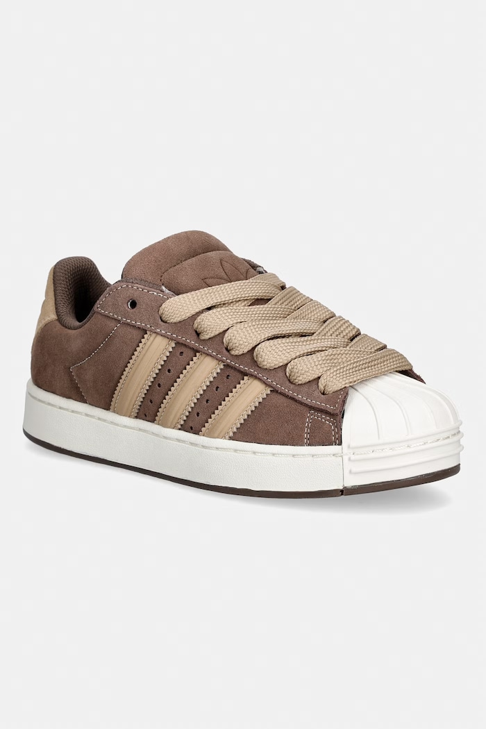 adidas Originals Superstar St sneakers pentru femei din piele întoarsă maro KI3565