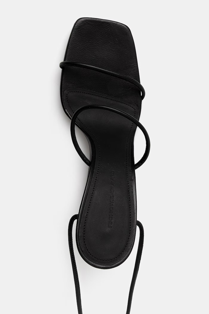 Rick Owens Lilies Cantilever 8 sandály na klínku dámské kožené černá LI01F7804.LLP