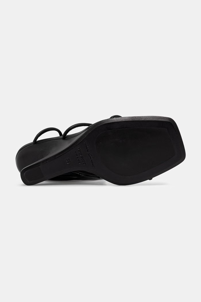 Rick Owens Lilies Cantilever 8 sandály na klínku dámské kožené LI01F7804.LLP černá