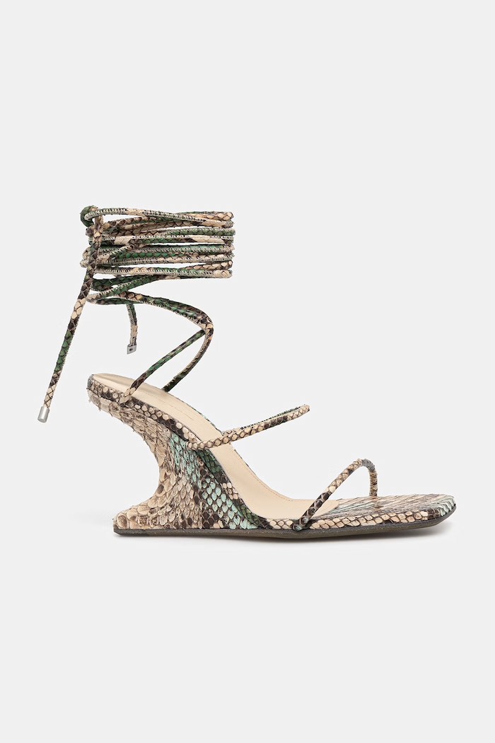 Rick Owens Lilies Cantilever 8 sandály na klínku dámské kožené LI01F7804.LPY35 béžová SS26