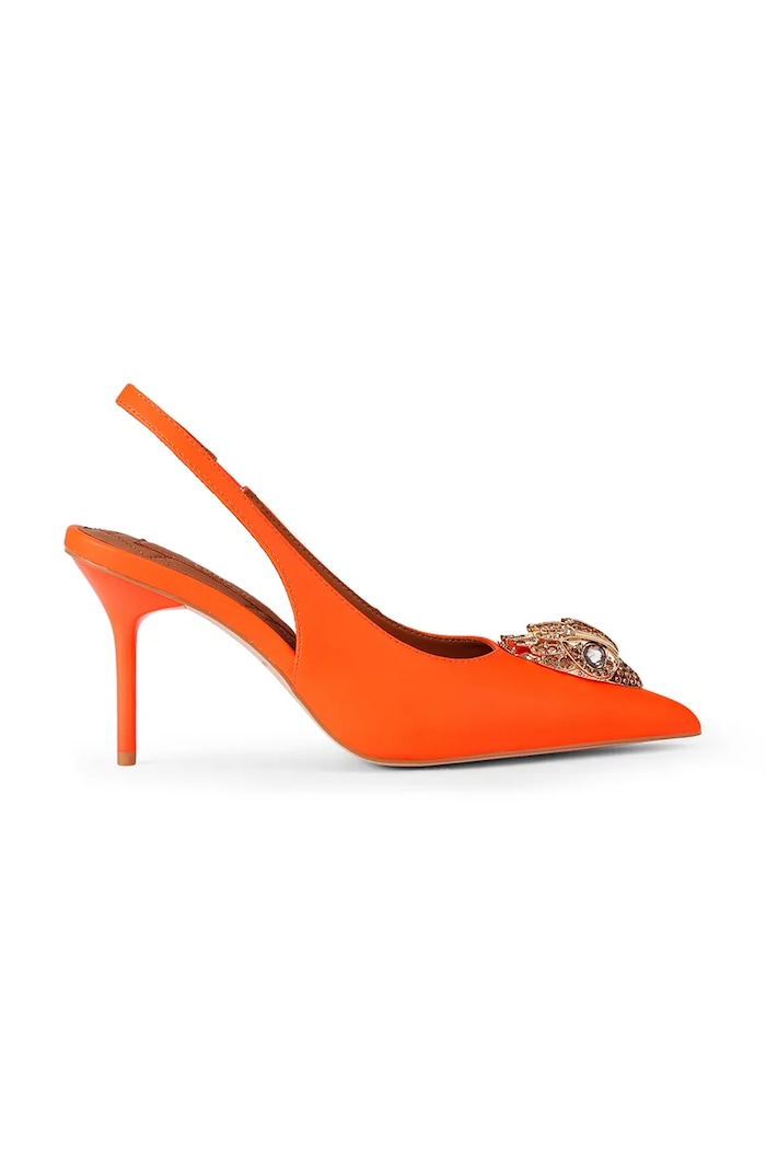 Kurt Geiger London stiletto din piele Large Eagle Sling portocaliu 5386491109