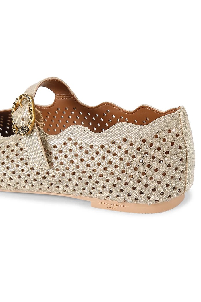 Încălțăminte Kurt Geiger London balerini din piele Wavy Mayfair Ballet Flat 5596461209 bej