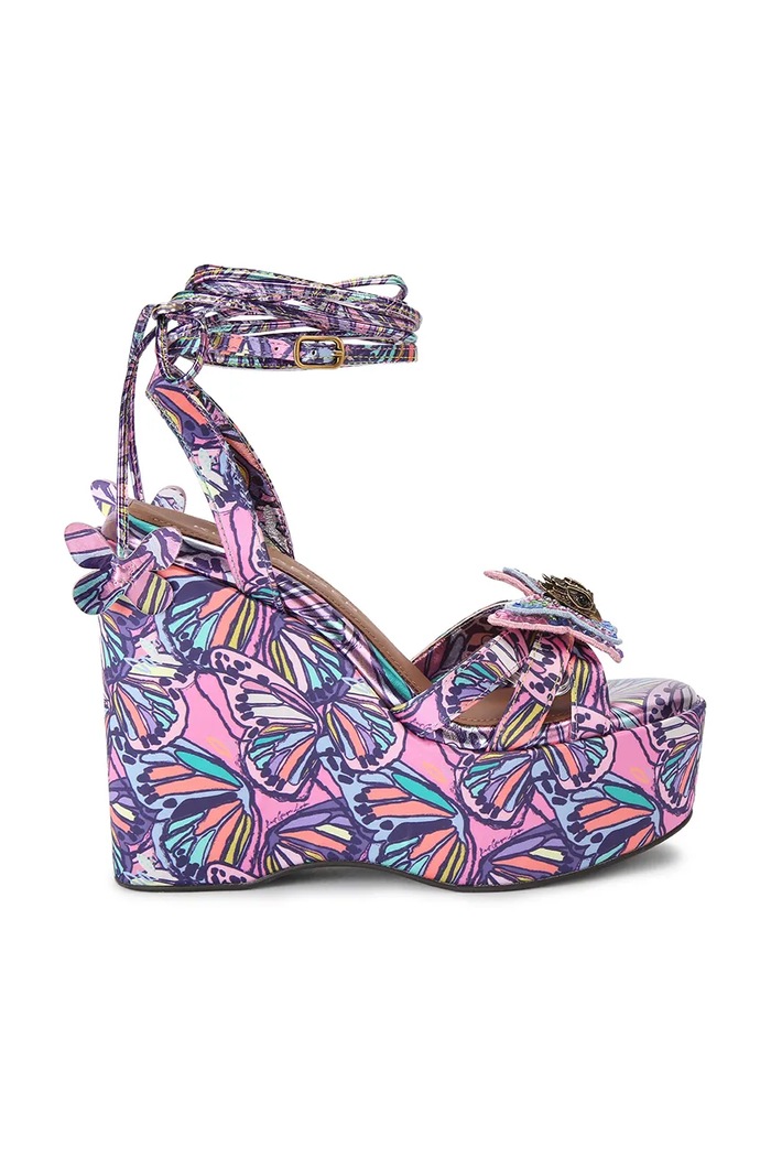 Kurt Geiger London sandále na platforme po celej dĺžke Butterfly Ankle Tie Wedge viacfarebná 5596895689