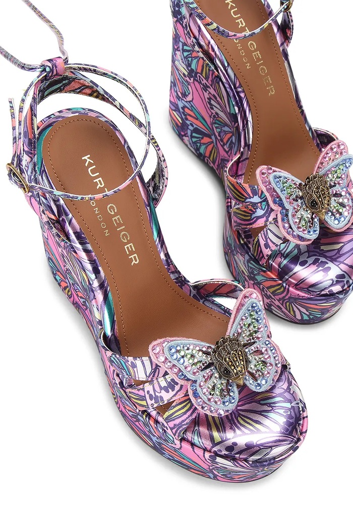Kurt Geiger London sandále na platforme po celej dĺžke Butterfly Ankle Tie Wedge 5596895689 viacfarebná SS26
