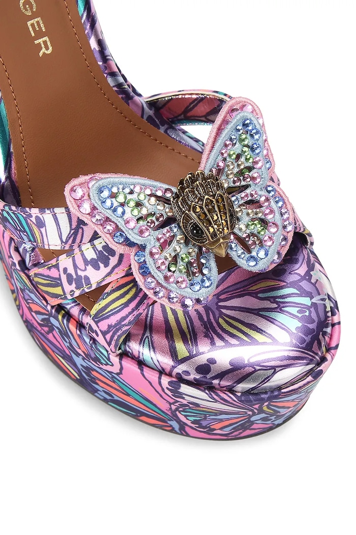 Kurt Geiger London sandále na platforme po celej dĺžke Butterfly Ankle Tie Wedge viacfarebná 5596895689