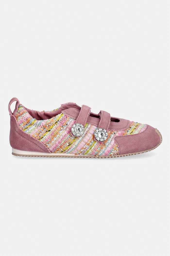 Kurt Geiger London Islington Mary Jane sneakersy damskie zamszowe 5597657629 różowy SS26