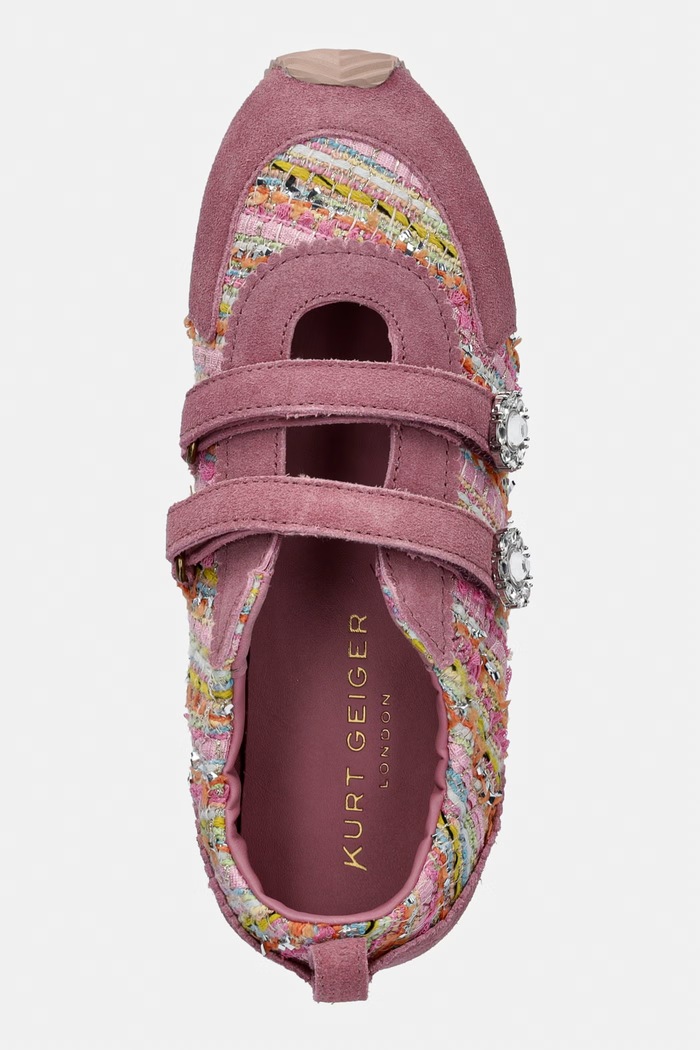 Kurt Geiger London Islington Mary Jane sneakersy damskie zamszowe różowy 5597657629
