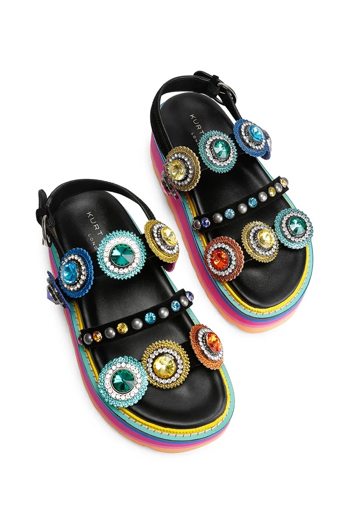Obuwie Kurt Geiger London sandały na platformie damskie skórzane Octavia Sling Flatform 5612405219 multicolor
