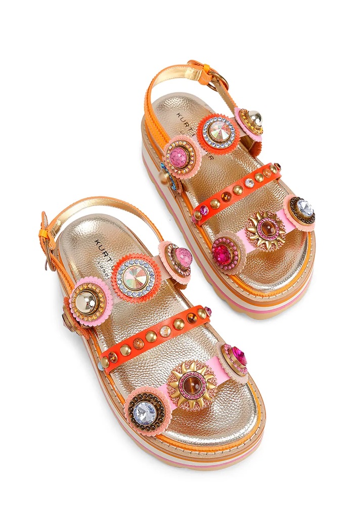 Încălțăminte Kurt Geiger London sandale cu platformă pentru femei, din piele Octavia Sling Flatform 5612499109 portocaliu