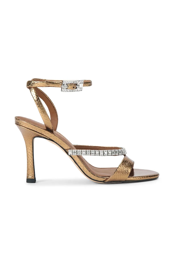 Kurt Geiger London sandale cu toc înalt din piele Crystal Strap Sandal aur 5393760189