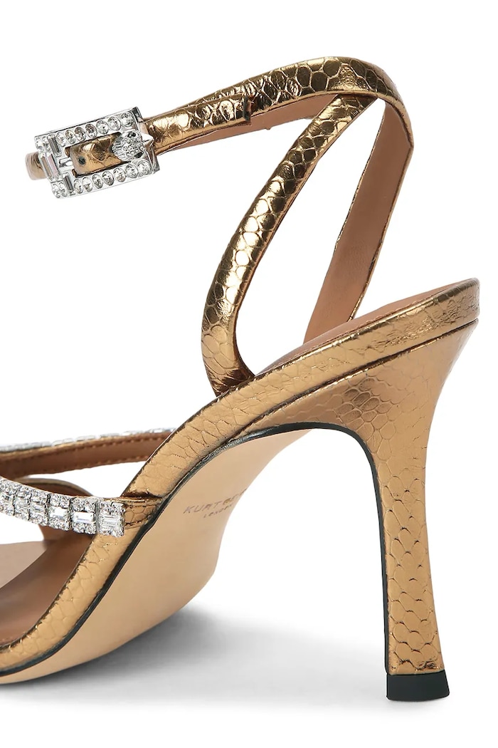 Încălțăminte Kurt Geiger London sandale cu toc înalt din piele Crystal Strap Sandal 5393760189 aur