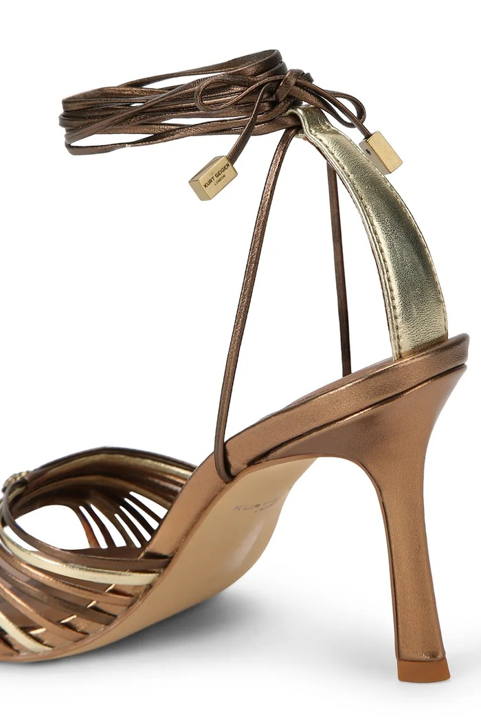 Obuća Kurt Geiger London štikle od kože Multi Strap Tie Sandal 5601465109 smeđa