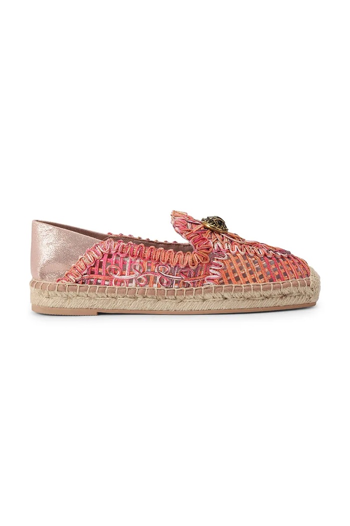 Kurt Geiger London espadryle espadrylowe damskie Chelsea Woven Espadrille pomarańczowy 5603257999