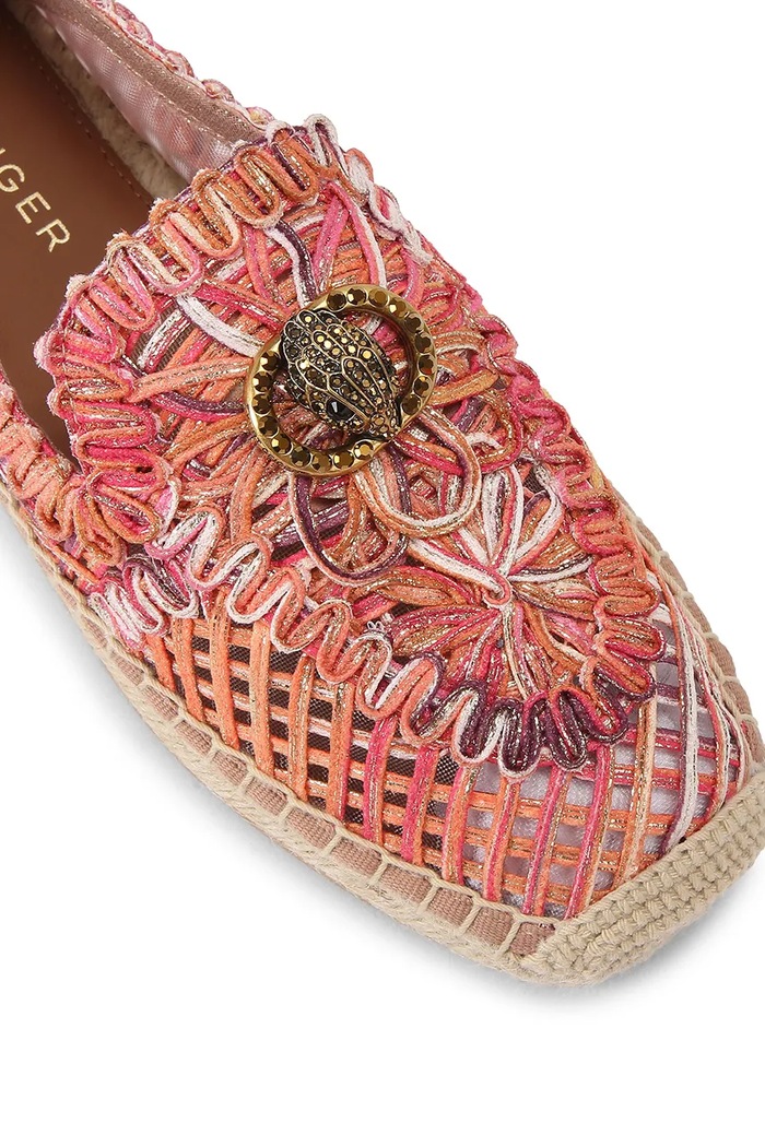 Kurt Geiger London espadryle espadrylowe damskie Chelsea Woven Espadrille pomarańczowy 5603257999