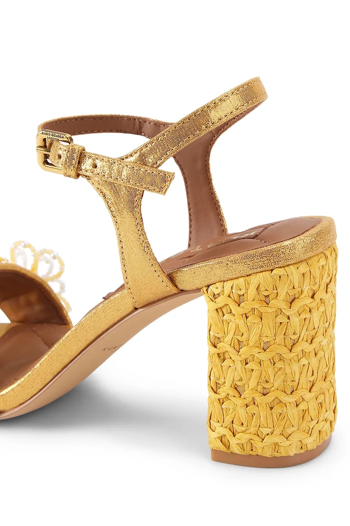 Obuv Kurt Geiger London sandále na podpätku Kensington Langley Raffia 5604194999 žltá