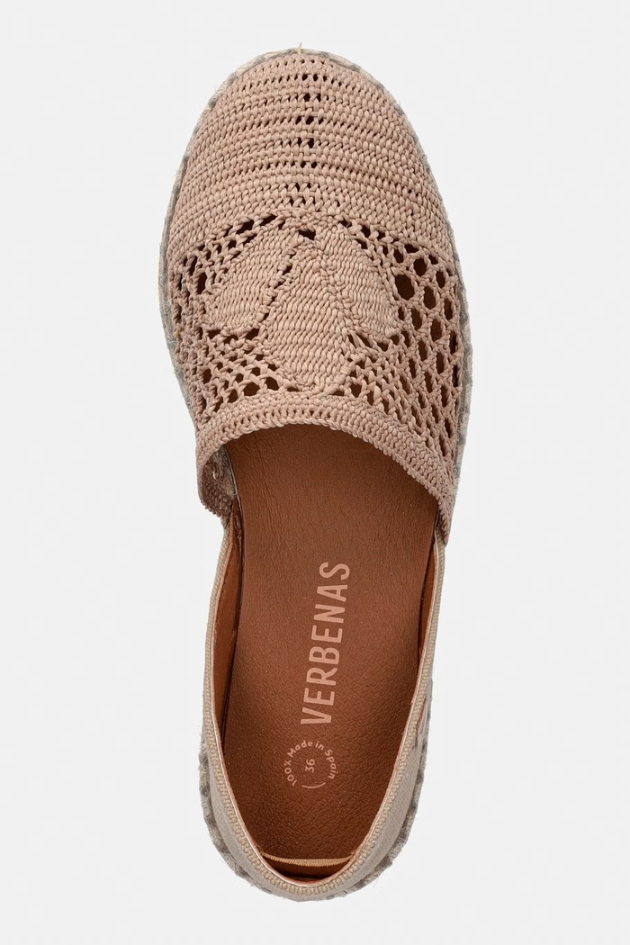Verbenas espadrile pentru femei CARMEN CROCHET-LINO/PARIS bej 0300580561.PIEDRA