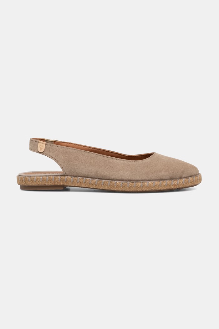Verbenas espadrilky s otvorenou pätou dámske semišové KIARA SERRAJE/TAN 8304010785.PIEDRA béžová SS26