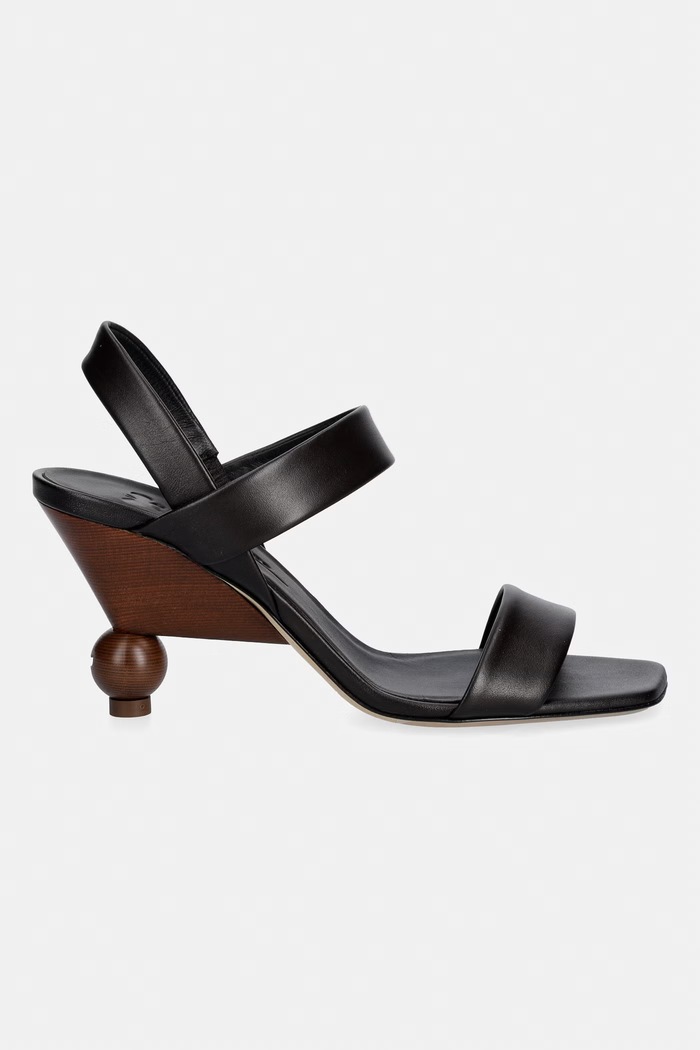 Weekend Max Mara sandále na vysokom podpätku kožené Wkaaffetto 2615521015600.DBROWN hnedá SS26